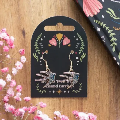 Jewelry - Blue Spread Your Wings Swallow Earrings - SOMETHING DIFFERENT WHOLESALE