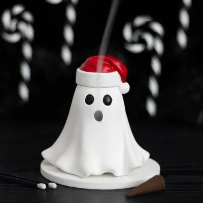 Scents - Ghost with Santa Hat Incense Cone Holder - SOMETHING DIFFERENT WHOLESALE