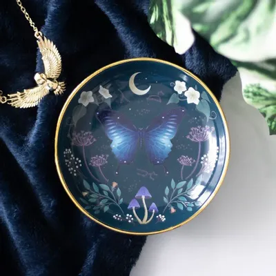 Bijoux - Petit plat rond en forme de papillon de nuit - SOMETHING DIFFERENT WHOLESALE