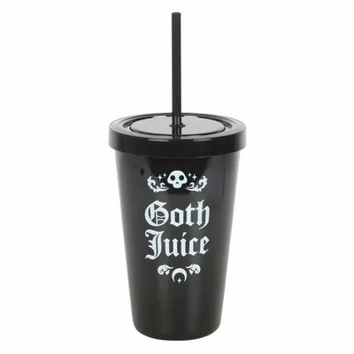 Glass - Goth Juice Plastic Tumbler with Straw - SOMETHING DIFFERENT WHOLESALE