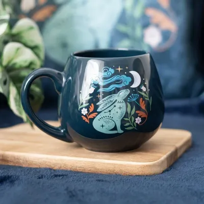 Mugs - Midnight Hare Rounded Mug - SOMETHING DIFFERENT WHOLESALE