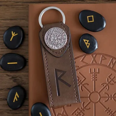 Decorative objects - Journey Viking Rune Faux Leather Keyring - SOMETHING DIFFERENT WHOLESALE