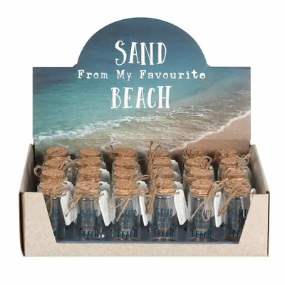 Ornaments - Beach Sand Glass Bottle Display of 24 Pieces - SOMETHING DIFFERENT WHOLESALE