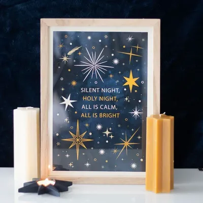 Decorative objects - Silent Night Framed Wall Art Print - SOMETHING DIFFERENT WHOLESALE