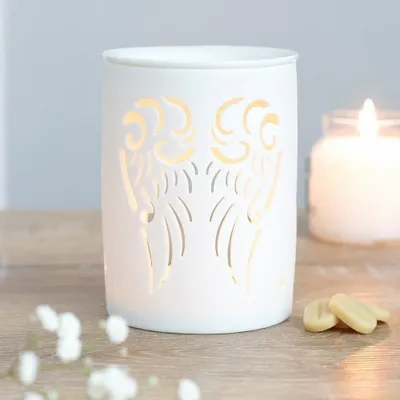 Scents - White Angel Wings Cut Out Oil Burner - SOMETHING DIFFERENT WHOLESALE