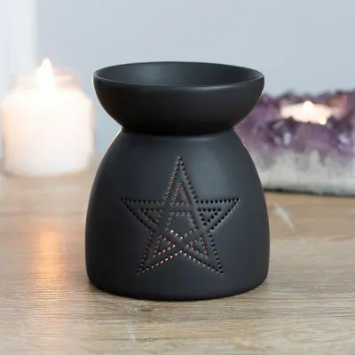 Scents - Black Pentagram Cut Out Oil Burner - SOMETHING DIFFERENT WHOLESALE