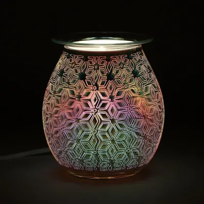 Scents - 3D Geometric Flower Light Up Electric Oil Burner - SOMETHING DIFFERENT WHOLESALE