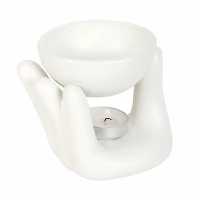 Scents - White Hand Ceramic Oil Burner - SOMETHING DIFFERENT WHOLESALE