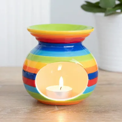 Scents - Rainbow Stripe Oil Burner - SOMETHING DIFFERENT WHOLESALE