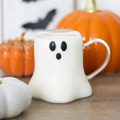 Mugs - Ghost Shaped Glass Mug - SOMETHING DIFFERENT WHOLESALE