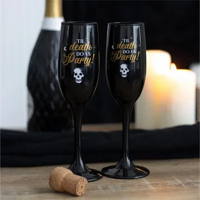 Verres - Service à champagne « Jusqu'à ce que la mort nous sépare » - SOMETHING DIFFERENT WHOLESALE