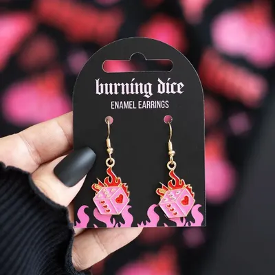 Jewelry - Burning Dice Earrings - SOMETHING DIFFERENT WHOLESALE