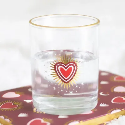 Glass - Sacred Heart Drinking Glass - SOMETHING DIFFERENT WHOLESALE