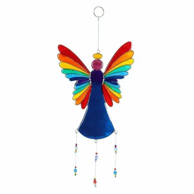 Decorative objects - 38cm Rainbow Angel Suncatcher - SOMETHING DIFFERENT WHOLESALE