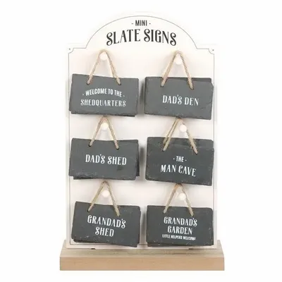 Autres décorations murales - Ensemble de 24 mini-plaques en ardoise pour lui, exposées - SOMETHING DIFFERENT WHOLESALE