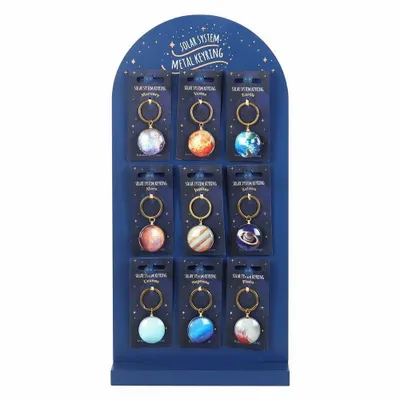 Decorative objects - Set of 36 Solar System Keyrings on Display - SOMETHING DIFFERENT WHOLESALE