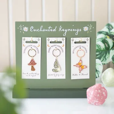 Decorative objects - Set of 18 Enchanted Keyrings on Display - SOMETHING DIFFERENT WHOLESALE