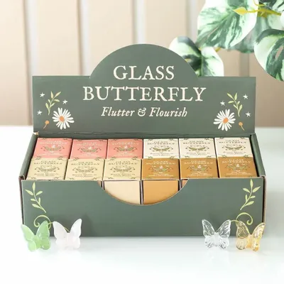 Ornaments - Set of 24 Butterfly Pocket Charms in Display - SOMETHING DIFFERENT WHOLESALE