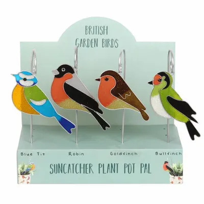 Decorative objects - Set of 12 British Garden Birds Suncatcher Stakes - SOMETHING DIFFERENT WHOLESALE