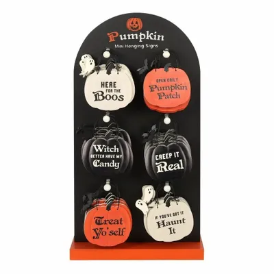 Other wall decoration - Mini Pumpkin Hanging Sign Display - SOMETHING DIFFERENT WHOLESALE