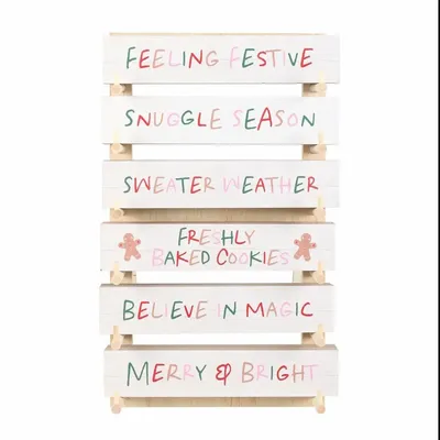 Panels - Set of 36 Christmas Block Signs on Display - SOMETHING DIFFERENT WHOLESALE