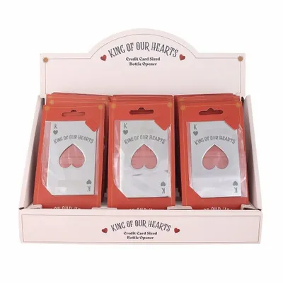 Wine accessories - Set of 15 Playing Card Bottle Openers in Display - SOMETHING DIFFERENT WHOLESALE