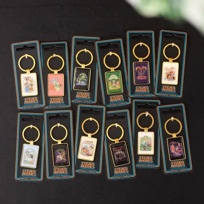 Decorative objects - Set of 48 Enamel Keyrings by Steven Rhodes on Display - SOMETHING DIFFERENT WHOLESALE