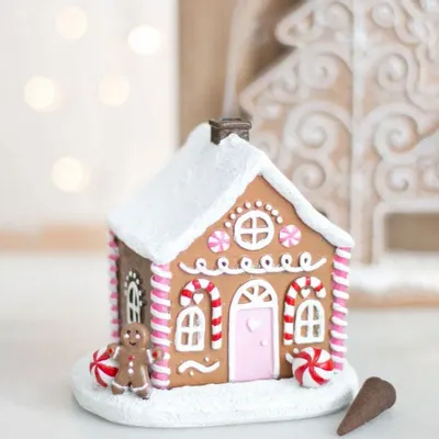 Scents - Pink Gingerbread House Incense Cone Burner - SOMETHING DIFFERENT WHOLESALE