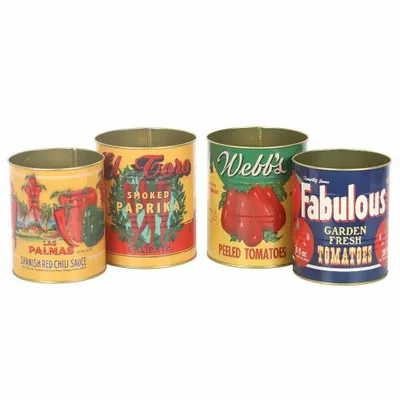 Decorative objects - Set of 2 Tomato and Chili Tins - SOMETHING DIFFERENT WHOLESALE