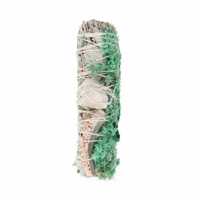 Scents - 6in Ritual Wand Smudge Stick with White Sage, Abalone and Quartz - SOMETHING DIFFERENT WHOLESALE