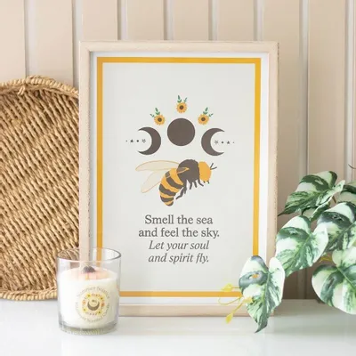 Decorative objects - Bee Radiant Bee Framed Wall Art Print - SOMETHING DIFFERENT WHOLESALE