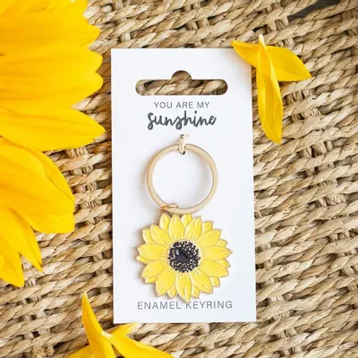 Decorative objects - You Are My Sunshine Sunflower Keyring - SOMETHING DIFFERENT WHOLESALE