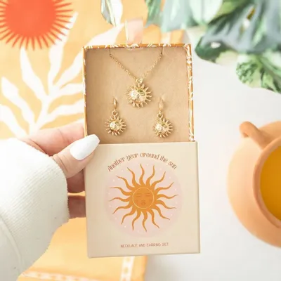 Jewelry - Sun Earring and Necklace Set - SOMETHING DIFFERENT WHOLESALE