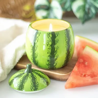 Candles - Watermelon Shaped Candle Jar - SOMETHING DIFFERENT WHOLESALE