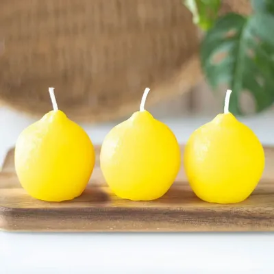 Bougies - Lot de 3 bougies en forme de citron - SOMETHING DIFFERENT WHOLESALE