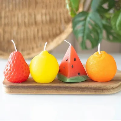 Bougies - Lot de 4 bougies en forme de fruits - SOMETHING DIFFERENT WHOLESALE