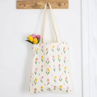 Bags and backpacks - Tulip Print Tote Bag - SOMETHING DIFFERENT WHOLESALE