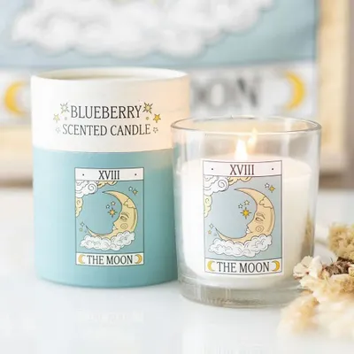 Candles - The Moon Vintage Tarot Vanilla Candle - SOMETHING DIFFERENT WHOLESALE