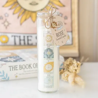Candles - Vintage Tarot Rose Tube Candle - SOMETHING DIFFERENT WHOLESALE