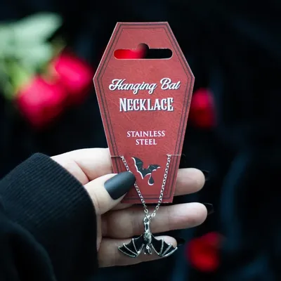 Jewelry - Hanging Bat Pendant Necklace - SOMETHING DIFFERENT WHOLESALE