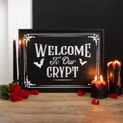Panels - Welcome To Our Crypt Wall Plaque - SOMETHING DIFFERENT WHOLESALE