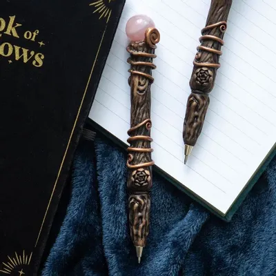 Stationery - Romance Rose Quartz Crystal Wand Pen - SOMETHING DIFFERENT WHOLESALE