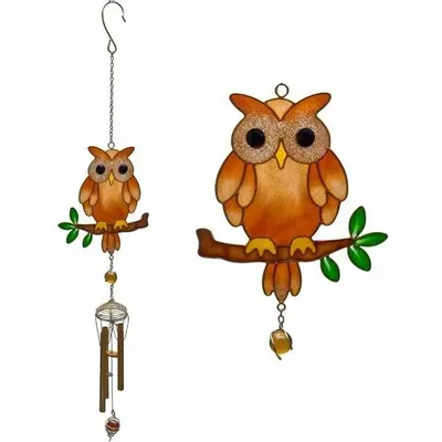 Objets de décoration - Carillon à vent Hibou brun - SOMETHING DIFFERENT WHOLESALE