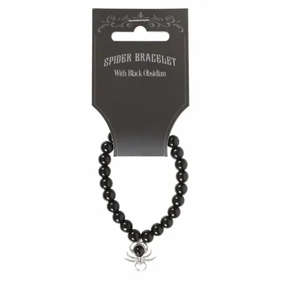 Bijoux - Bracelet en perles d'obsidienne noire araignée - SOMETHING DIFFERENT WHOLESALE