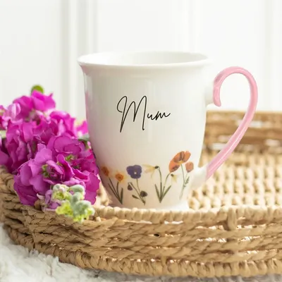 Mugs - Mum Wildflower Pedestal Mug - SOMETHING DIFFERENT WHOLESALE