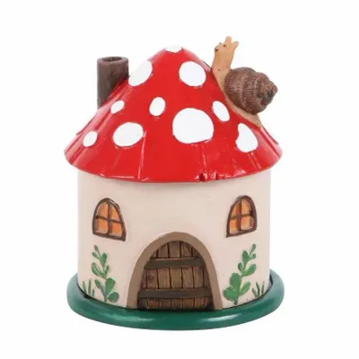 Senteurs - Brûleur d'encens conique en résine Mushroom House - SOMETHING DIFFERENT WHOLESALE