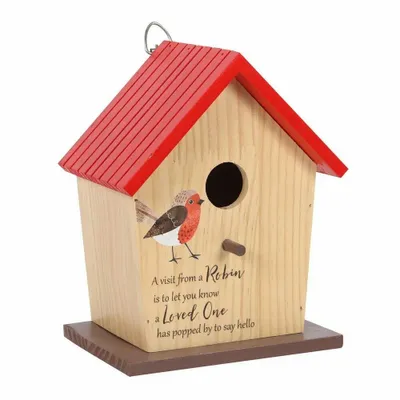 Ornaments - Garden Robin Bamboo Bird House - SOMETHING DIFFERENT WHOLESALE