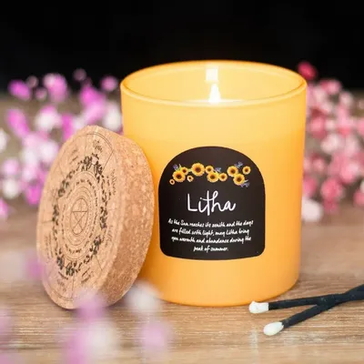 Candles - Litha Wildflower Wheel of the Year Candle - SOMETHING DIFFERENT WHOLESALE