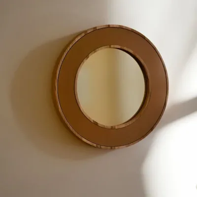 Mirrors - NORDIC MIRROR S – Minimalist Solid Wood & Leather Wall Mirror - WOOD MOOD | :DODOMOOM