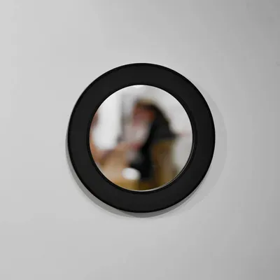 Mirrors - NORDIC MIRROR M – Solid Wood & Leather Round Statement Mirror - WOOD MOOD | :DODOMOOM